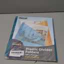 Dunwell Plastic Binder Pocket 3 Hole Punched (3 Sets, 15 Count) Slash File Jackets for 8.5x11 Paper, Project Sleeves for 3 Ring Binder, No Tab, 5 Color Dividers with Front & Back Pockets
