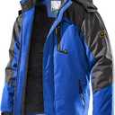 TREKEK Men's Winter Ski Jacket Warm Fleece Waterproof Outdoor Mountain Hiking Windbreaker Hooded Snow Rain Coat (X-Large, Blue)