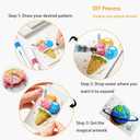 golmotas Magic Foam Texture Painting Kit - Round Shape Set with 20 Puffy Papers, 12 Markers, Water Brushes & Mini Display Easel for Kids DIY 3D Puff Art Craft Activities