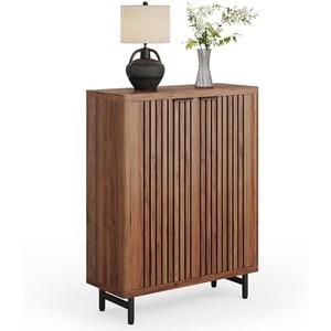 LITTLE TREE 6-Tier Shoe Cabinet with Doors for Up to 24 Pairs, Large Wooden Shoes Cabinet with Adjustable Shelves, Retro Freestanding Shoe Organizer for Entryway, Hallway, Brown LITTLE TREE 6-Tier Shoe Cabinet with Doors for Up to 24 Pairs, Large Wooden Shoes Cabinet with Adjustable Shelves, Retro Freestanding Shoe Organizer for Entryway, Hallway, Brown
