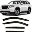2022-2025 Tape-On Rain Guards for Nissan Pathfinder Side Window Visor Deflectors S SV SL Platinum Rock Creek Smoke Tinted Vent Shades 2023 2024
