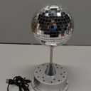 Valentines Disco Ball Light 5" Mirror Ball Motor Hanging Rotating Disco 90s Party Decor 5rpm with 3 Light Color and 18 LED Hanging and Table 2 Use for Wedding Bar Club Band Stage Home Birthday(Silver)