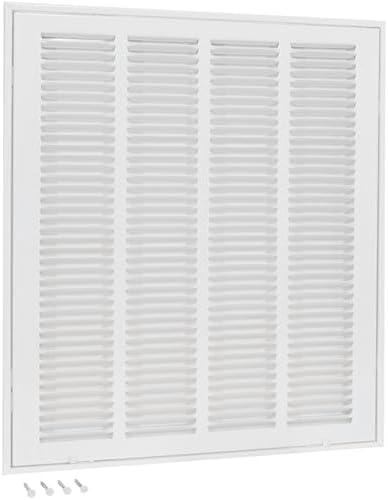 EZ-FLO 16 x 20 Inch (Duct Opening) Return Air Vent Cover for Wall or Ceiling, Solid Steel Return Air Filter Grille, HVAC Vent Cover, White, 61631