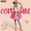 Spooktacular Creations Halloween Cowgirl Costume for Girls, Toddler White Cowgirl Dress Outfit with Western Hat for Kids Dress-Up, Cosplay and Themed Party (3T, 3-4 yrs)