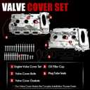 MITZONE Aluminum Valve Cover Set Compatible with 2018 2019 2020 2021 2022 2023 F-150 2021 2022 2023 2024 2025 Ford Bronco 2.7L V6 JT4Z6582A JT4Z6582B