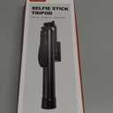 Selfie Stick Travel Tripod for Cell Phone with Remote Control and Phone Holder, Extendable Selfie Stick for iPhone, iPhone Tripod for Video Recording, 72 Inch, Black