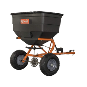 Agri-Fab Tow Behind Broadcast Spreader for Seed, Fertilizer, Salt and Ice Melt, 185 lb Capacity Lawn and Garden Spreader with 12 Ft Spread Width
