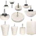 Tworider 11 pcs Buffing Wheel for Drill, Buffing Pad Polishing Wheel Kits, Wheel Shaped Polishing Tool for Metal Aluminum, Stainless Steel, Chrome, Jewelry, Wood, Plastic, Ceramic, Glass, etc