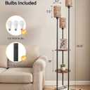 71" Boho Floor Lamp with Shelves, 3 Light Standing Lamp for Living Room