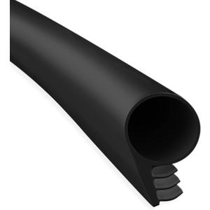 TMH Premium Pure Silicone Kerf Weather Stripping Door Seal, Window and Door Frame Sealer Bulb/Ring Shape, Black - 20 Feet