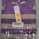 Womens Striped Polo T-Shirts Oversized Short Sleeve Top Cotton Color Block Loose Basic Tee Casual Tunics Summer Spring Tops, L