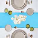 10 Pack Satin Table Runner 12 x 108 Inch Long Blue Silk Table Runner for Wedding Party Banquet Birthday Decoration