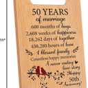 2 x 50th Wedding Anniversary Cutting Board Gifts,50th Anniversary Wedding Gift Ideas,50th Wedding Anniversary Decorations,50 Years of Marriage Couple Gifts for Husband Wife Parents Grandparents (11"X7")