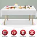 2 x 6 Pack Premium Disposable Plastic Tablecloth 54 X108 Inch Rectangle Solider Color Heavy Duty Table Cover for Dining Tables, Parties and Holidays Decorative (White)