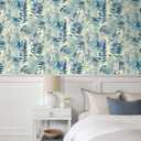Surface Style - Fern Memory Botanical Peel and Stick Wallpaper (Azure)