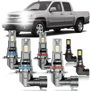for Chevy Colorado 2004-2012 Fog Lights Bulbs Combo, 6pcs Super Bright White Multi Beam Fog Lights Blubs Package, 1:1 Size as Stock Bulbs, Plug and Play