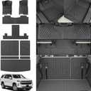 Floor Mats Compatible with 2022-2025 Chevrolet Tahoe GMC Yukon Trunk Mat Cargo Liner TPE Back Seat Cover Protector 2024 Chevy Tahoe 7 Seats Accessories (Trunk Mat+Backrest Mats+Floor Mats)