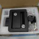 Kohree RV Door Lock Replacement Zinc Alloy Camper Door Lock, RV Door Locks with Paddle Deadbolt Plastic for Trailer Cargo Camper Horse, 4 Keys Black