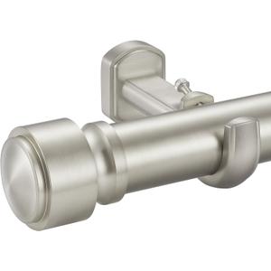 Heavy Duty Non- Adjustable 132In/11Ft Curtain Rods, Brushed Nickel