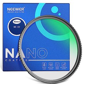 NEEWER 43mm MC UV Protection Filter 24 Layer Multi Resistant Nano Coatings/HD Optical Glass/Water Repellent/Scratch Resistant/Aluminum Alloy Ultra Slim Frame/Ultraviolet Filter