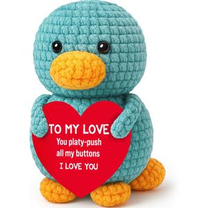 3 x Anniversary Crochet Gifts for Men Women, To My Love Cute Handmade Platypus Gifts for Him Her Boyfriend Girlfriend, Romantic "I Love You" Gift for Husband Wife Couple, Christmas Desk Home Decorations