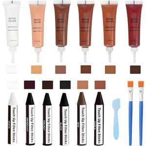 Wood Filler and Wax Fill-Sticks Kit for Furniture Repair,12 Colors Wood Repair Kit for Scratch Cover, Restore Cracks, Hole, Door, Floor, Table, Cabinet -Restore a Finish for Woods