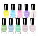 Non Toxic Easy Peel Off and Fast Dry Nail Polish Set for Pack, Eco Friendly & Organic Water Based Nail Polish for Women,Teens,Kids (10 Bottles) (Color-2)