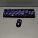 FD Wireless Keyboard and Mouse Combo | Cute Colorful Keyboard and Mouse with 2.4GHz Cordless Retro Typewriter Keyboard | Auto-Sleep | USB Receiver for Windows PC/Laptop - Black Purple Gradient