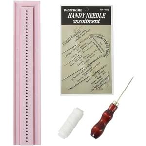 UPTTHOW Signature Punching Tools for Bookbinding Supplies with an Awl and Cradle for Starter, Plastic Easy Scrapbooking Kits for DIY Crafts, Notebook, Journals, Planners, Pink