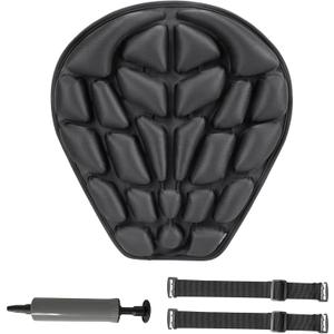 JFT Motorcycle Seat Cushion Inflatable Pad, Pressure Relief Ride Motorcycle Air Cushion Cover Large for Cruiser Touring Saddles Compatible with Harley Davidson Motorcycle (Standard-Black)