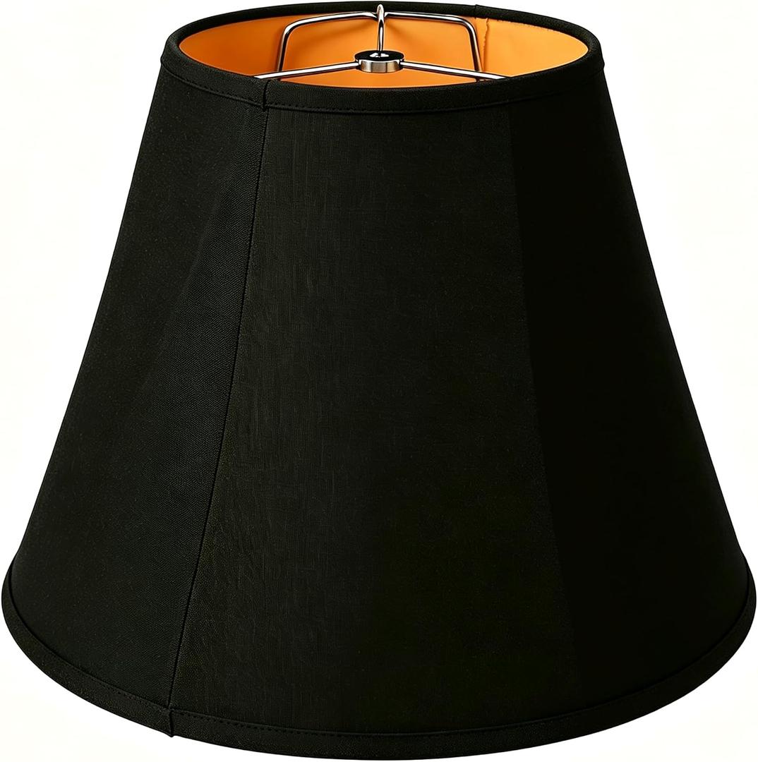 Black Bell Lamp Shade, Large 8" x 16" x 12",Replacement Lampshade, 8X16X12 in