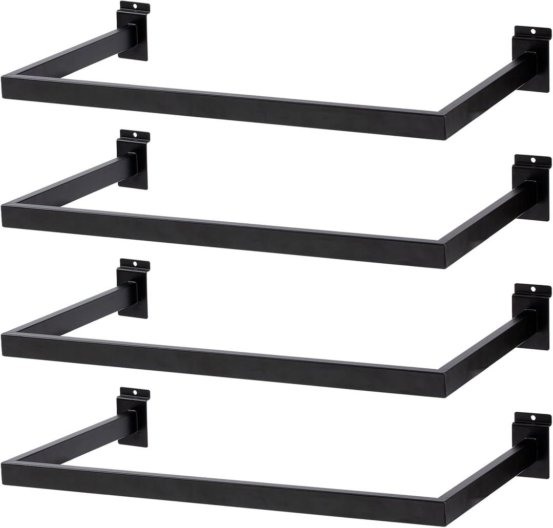 Slatwall U-Shaped Rectangular Tubing Hangrail - 24"x12", Slatwall Accessories and Hangers for Retail Display and Home Garment Storage (4)