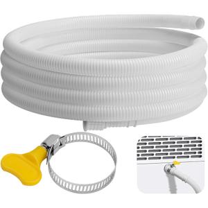 10 Ft Dehumidifier Drain Hose 3/4" FHT- Cuttable Leakproof Dehumidifier Discharge Hose for Drainage- Flexible Universal Corrugated Drain Hose Replacement with Clamp for Most Dehumidifier (White)