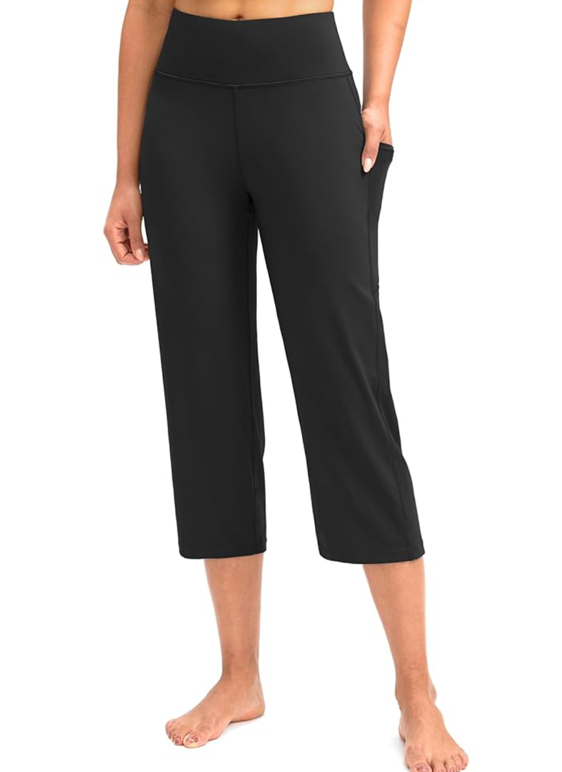 G Gradual Capri Pants for Women High Waist Workout Yoga Pants with Pockets Tummy Control Leggings Crop Straight, Size 2XL