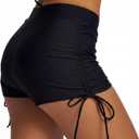 Period Swimwear Menstrual Leakproof Swim Shorts 2" High Waisted Tummy Control Bikini Bottoms for Teen Girls Women (Black)