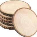 6 Pack 8-9 Inch Wood Slices, Unfinished Natural Wood Slices with Tree Bark, Round Wood Slices for Wedding,Table Centerpieces,Dcor,Crafts, Parties, DIY Projects