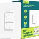 TREATLIFE Smart Ceiling Fan Control and Dimmer Light Switch, 2.4GHz WiFi Only, Neutral Wire Required, Single Pole Fan & Light Switch Combo, Works with Alexa, Google Home & SmartThings, Remote Control