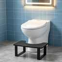 Bamboo Bathroom Toilet Potty Stool, Black, 2 inches x 17.5 inches x 13.2 inches