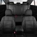 FREESOO Toyota Camry Seat Covers Full Set Custom Fit for L/LE/XLE 2017 2016 2015 2014 2013 2012 Models, Premium Waterproof Leather Car Seat Protectors (Black)