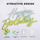 Happy Birthday Neon Sign, Neon Sign for Wall Decor, USB Powered Dimmable Neon Light, LED Happy Birthday Light Up Sign for Party, Perfect for Backdrop Birthday Party Decoration, White and Yellow, 16.14 x 8.27 x 0.394 inches