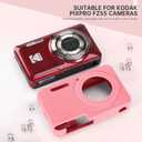 Soft Silicone Camera Case Compatible with Kodak PIXPRO FZ55 Digital Camera, Top Grain Leathr Silicone Cover (Chalk Pink)