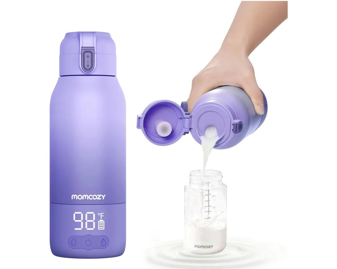 Momcozy Portable Milk Warmer for Travel – Dual Heating Modes for Breast Milk & Water, Portable Bottle Warmer with Fast Heating & Long Battery Life, 17 Ounces Large Capacity to Meet Your AllDay Needs