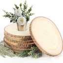 Adrattnay 8pcs Wood Slices for Centerpieces 12-13Inches, Round Paulownia Wood Circles for Table Decor, Rustic Wedding, Baby Shower, Party, Home Decoration and DIY Crafts (beige)