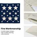 4th of July Pillow Covers 18x18 Inch Set of 2 Navy Blue Cream Patriotic Stars Outdoor Decor Throw Pillows Independence Day Memorial Day Farmhouse Decorative Cushion Cases for Couch Decorations