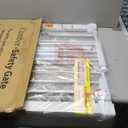 Cumbor 29.7-40.6" Baby Gate for Stairs, Mom's Choice Awards Winner-Dog Gate for Doorways, Pressure Mounted Auto-Close Pet Gates for Dogs Indoor, Safety Child Gate with Easy Walk Thru Door, White