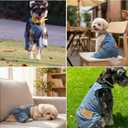 Dog Denim Jumpsuit Costumes Cat Pet Jean Overalls Clothes for Yorkie Bulldog (S, Blue)