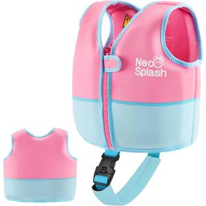 Kids Swim Vest Neoprene Swimming Aid with Adjustable Safety Strap for Age 1-3 and 3-6 (KS-PB)