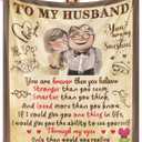 Anniversary Christmas Birhday Gifts for Husband from Wife Throw Blanket 52"x60",Flannel Blanket Valentines Day Wedding Gifts for Him,Romantic Love Present to My Man, for Husband (Ivory White-husband)