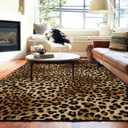 Leopard Rug 6x9 Washable Area Rug Soft Large Bedroom Rug Non Slip Living Room Rugs Leopard Print Low-Pile Indoor Carpet for Den Dorm Playroom6x9ft,Brown