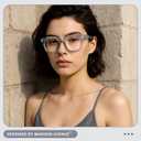 Madison Avenue Oversized Blue Light Blocking Glasses for Women Fashion Blue Light Blockers Anti Eyestrain & UV Protection Computer Eyeglasses (Ttransparent Grey)